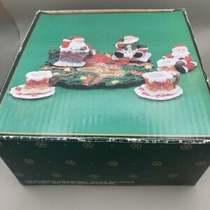 90's Mayview Collection Miniature Christmas Santa Tea Set